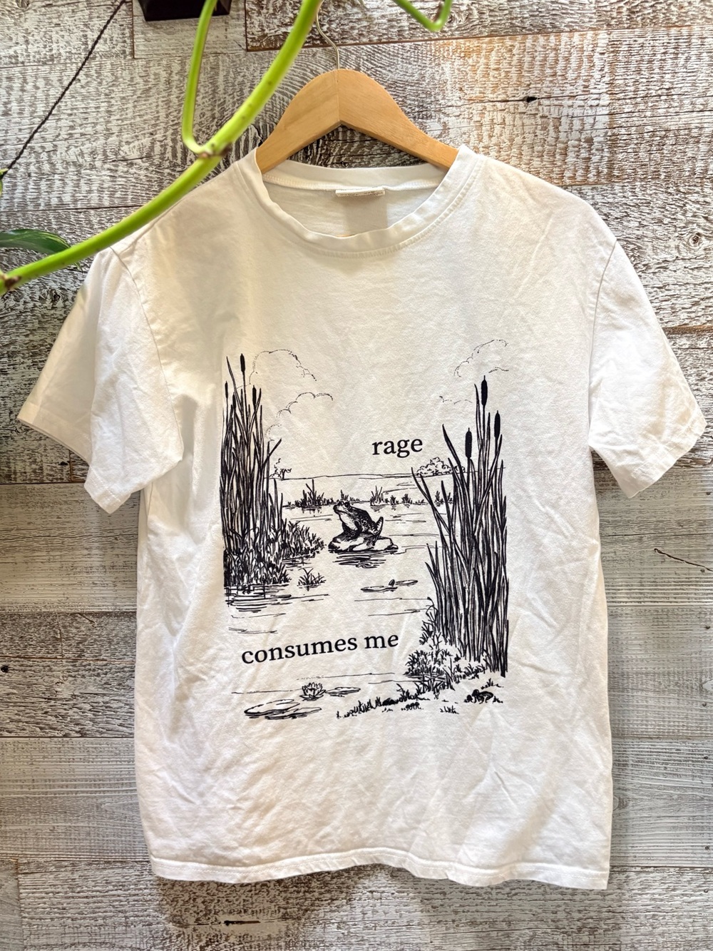 Comfort Colors | "Rage Consumes Me" Line Art Meme Graphic Tee - Unisex M, White